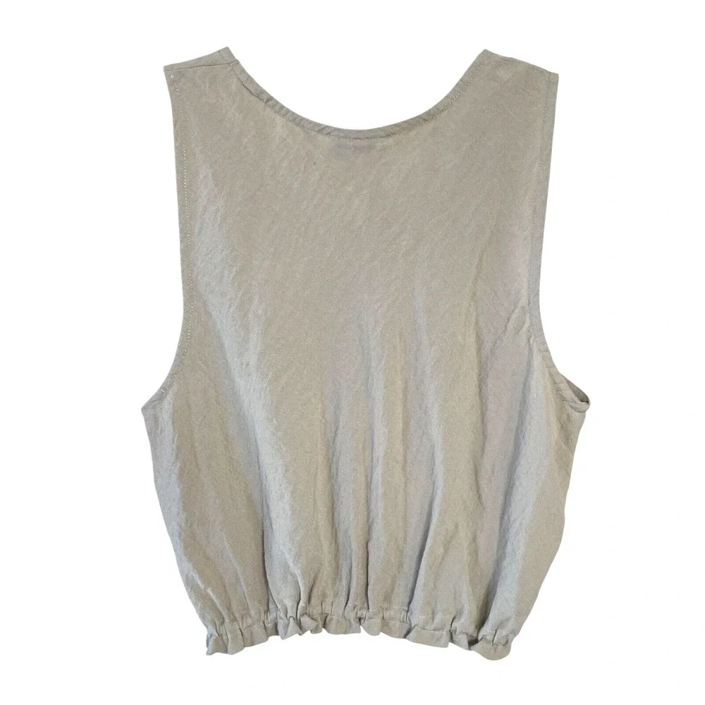HABITAT Women's Size XL Natural Beige Textured Pullover Sleeveless Crop Tank Top - Picture 4 of 4